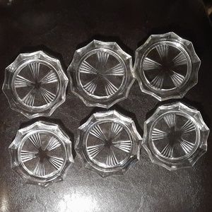 ***HOST PICK** Vintage Reims Glass Coasters Windmill Blades Pattern set of 6